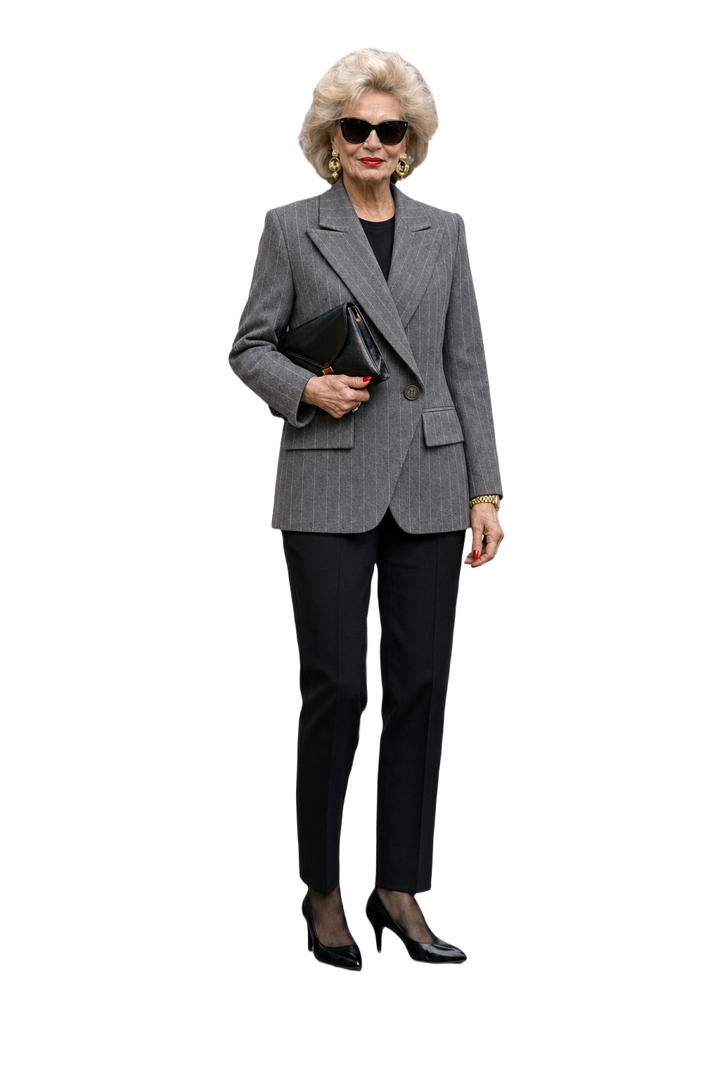 1980s Grey Wool Blazer - Model