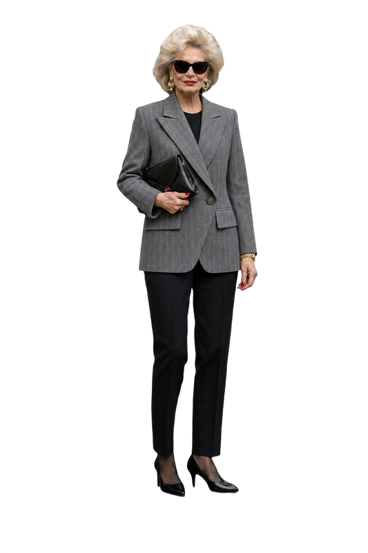 1980s Grey Wool Blazer - Model