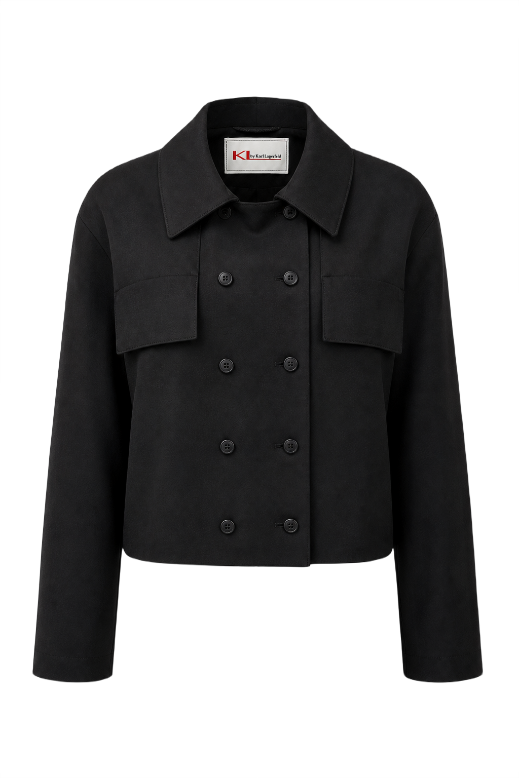 1980s Black Polyester Jacket - Front View