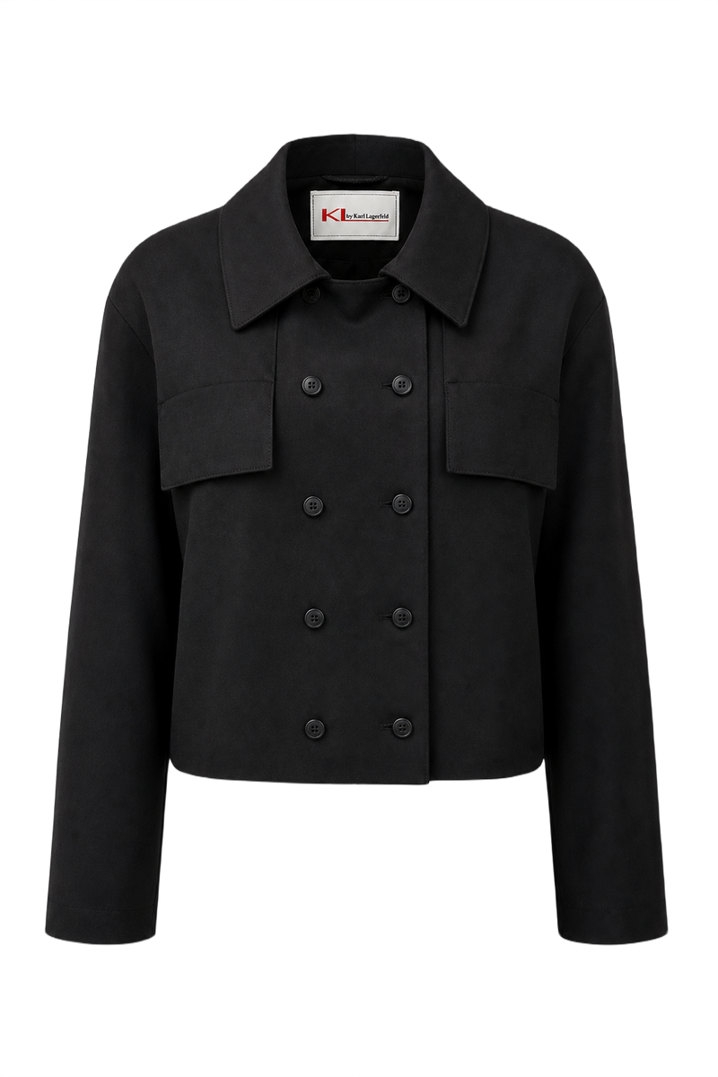 1980s Black Polyester Jacket - Front View