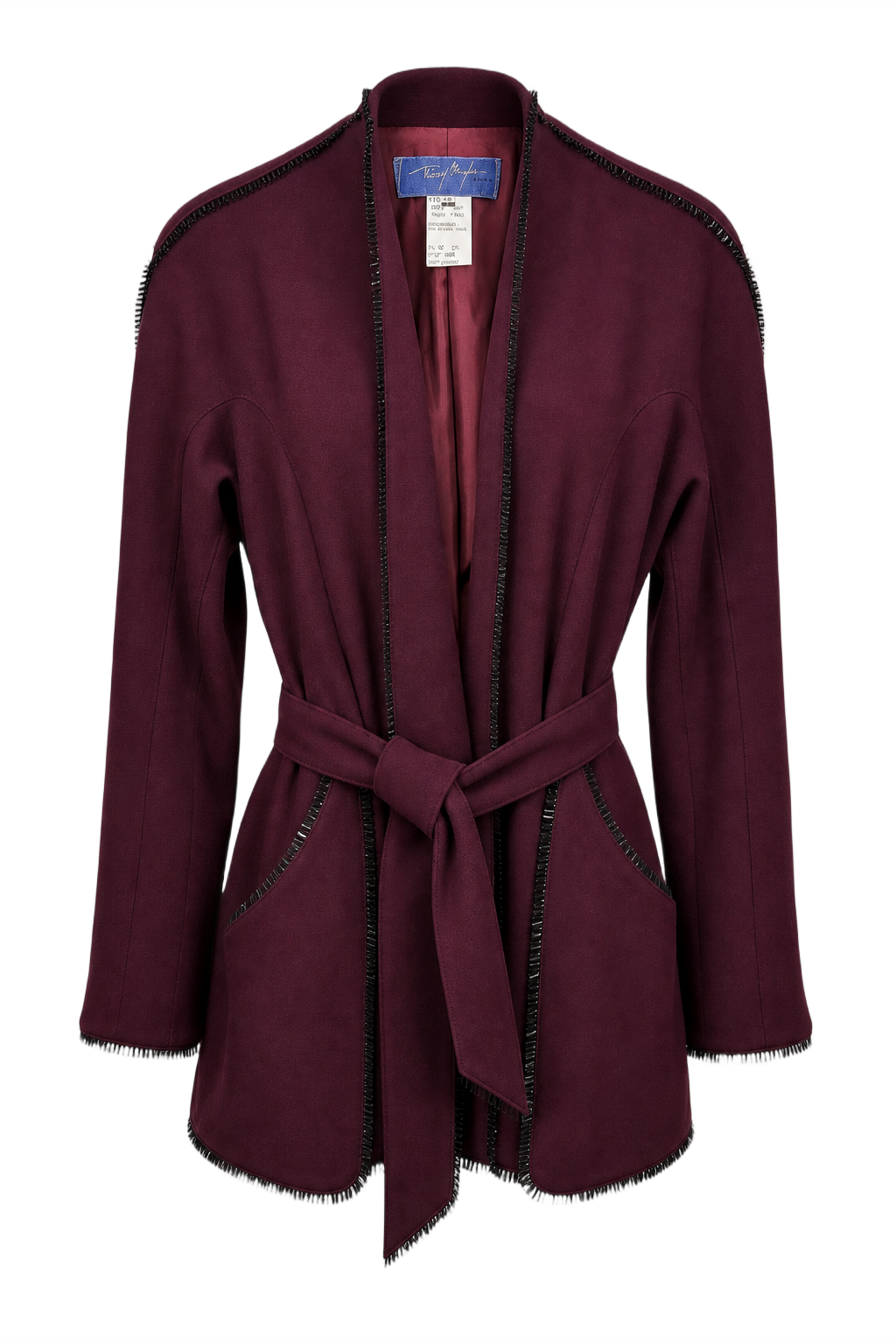 1990s Deep Burgundy Polyester Jacket - Front View