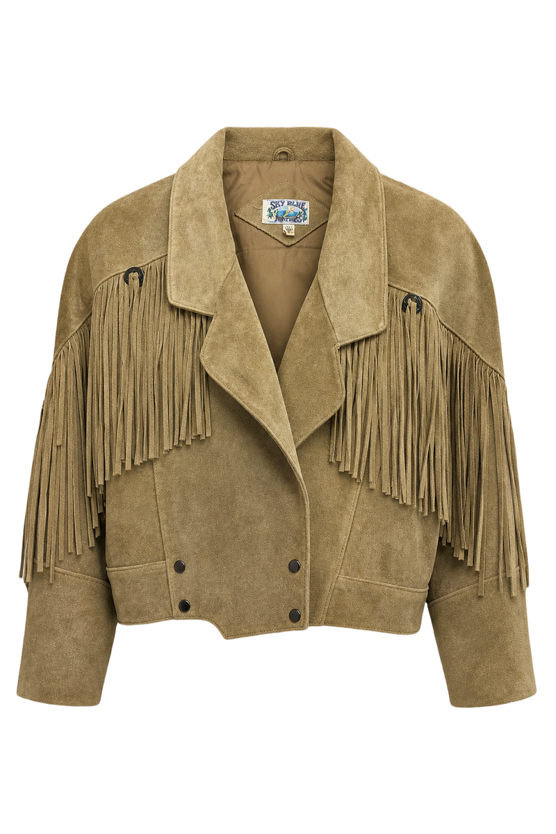 1970s Tan Suede Jacket - Front View