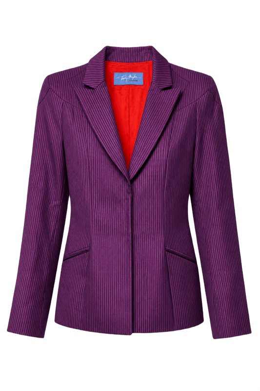 1990s Purple Wool Blazer - Front View
