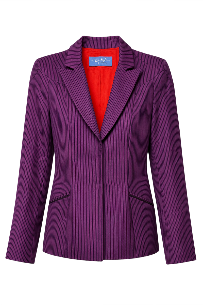 1990s Purple Wool Blazer - Front View