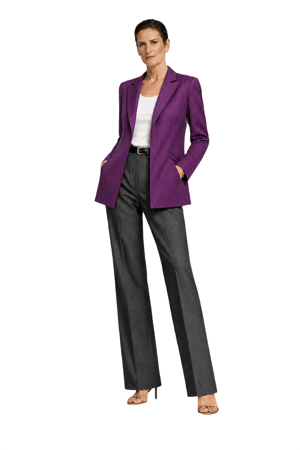 1990s Purple Wool Blazer - Model