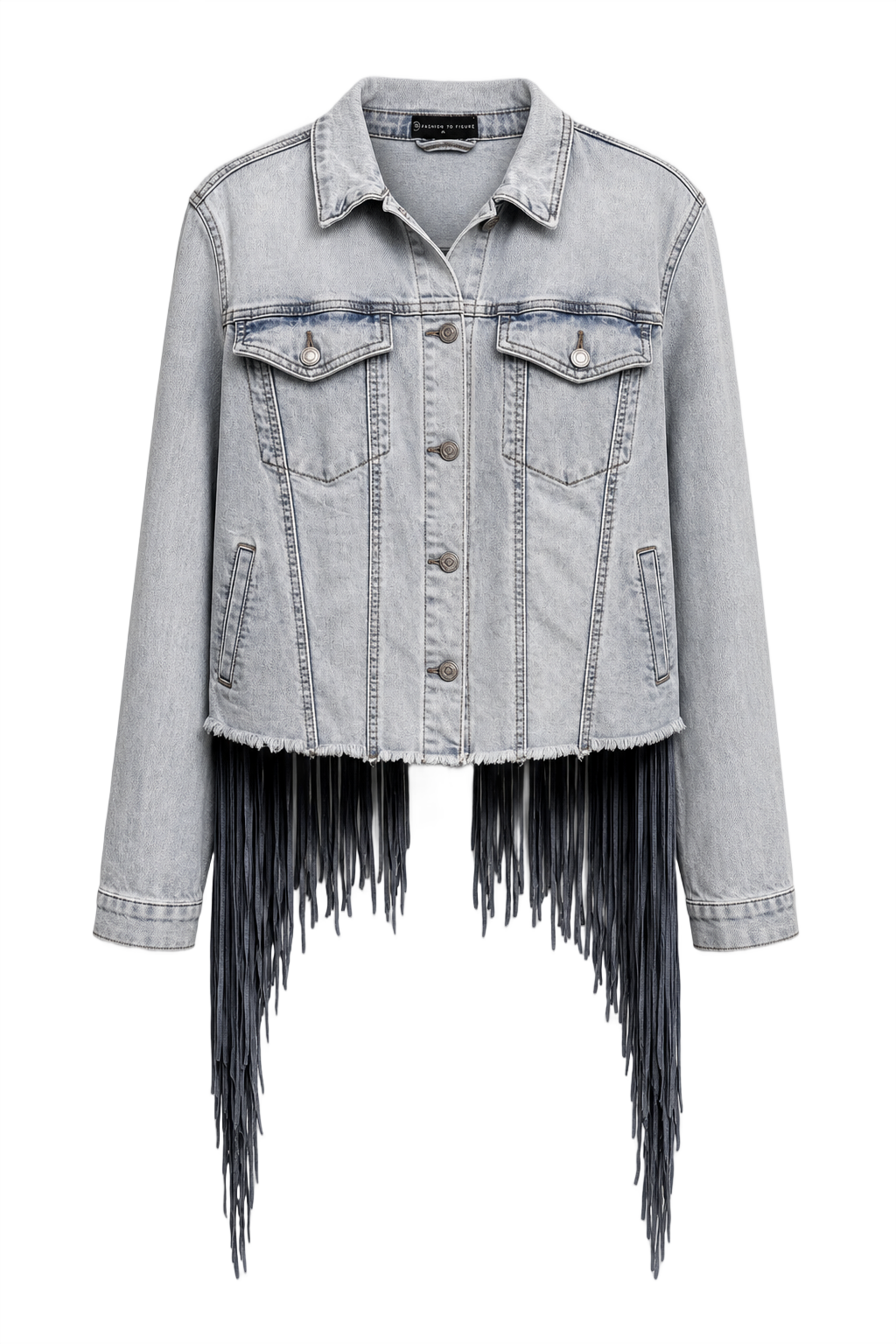 1990s Light Denim Blue Denim Jacket - Front View