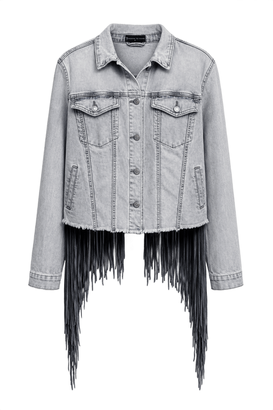 1990s Light Denim Blue Denim Jacket - Front View