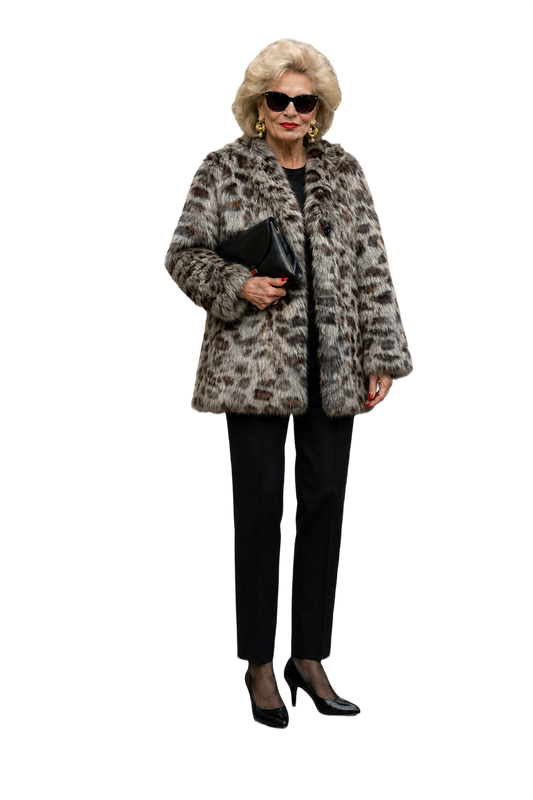 1980s Gray Fur Coat - Model