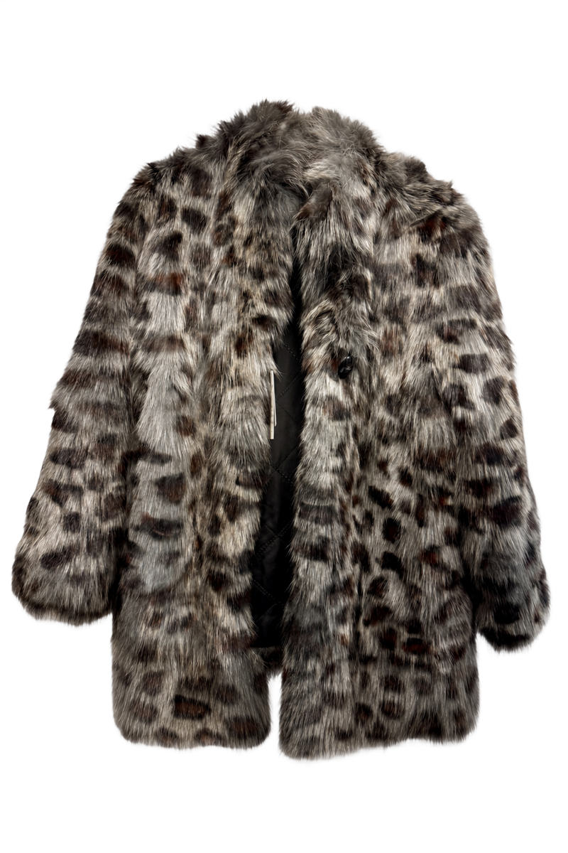 1980s Gray Fur Coat - Front View