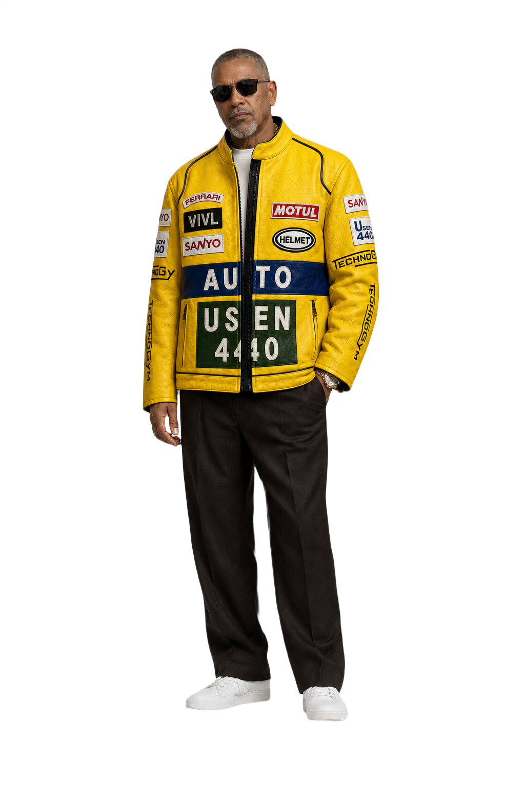 1990s Bright Yellow Leather Jacket - Model