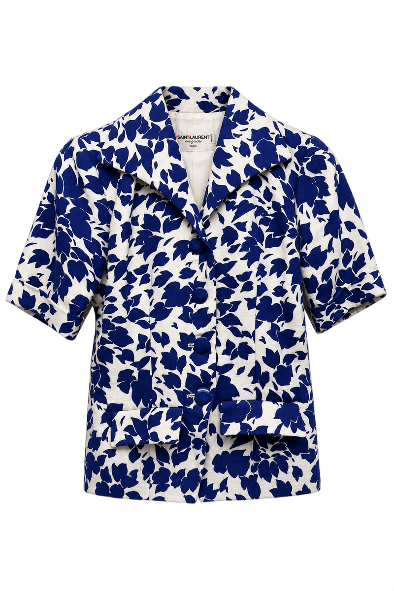 1980s Blue Cotton Jacket - Front View