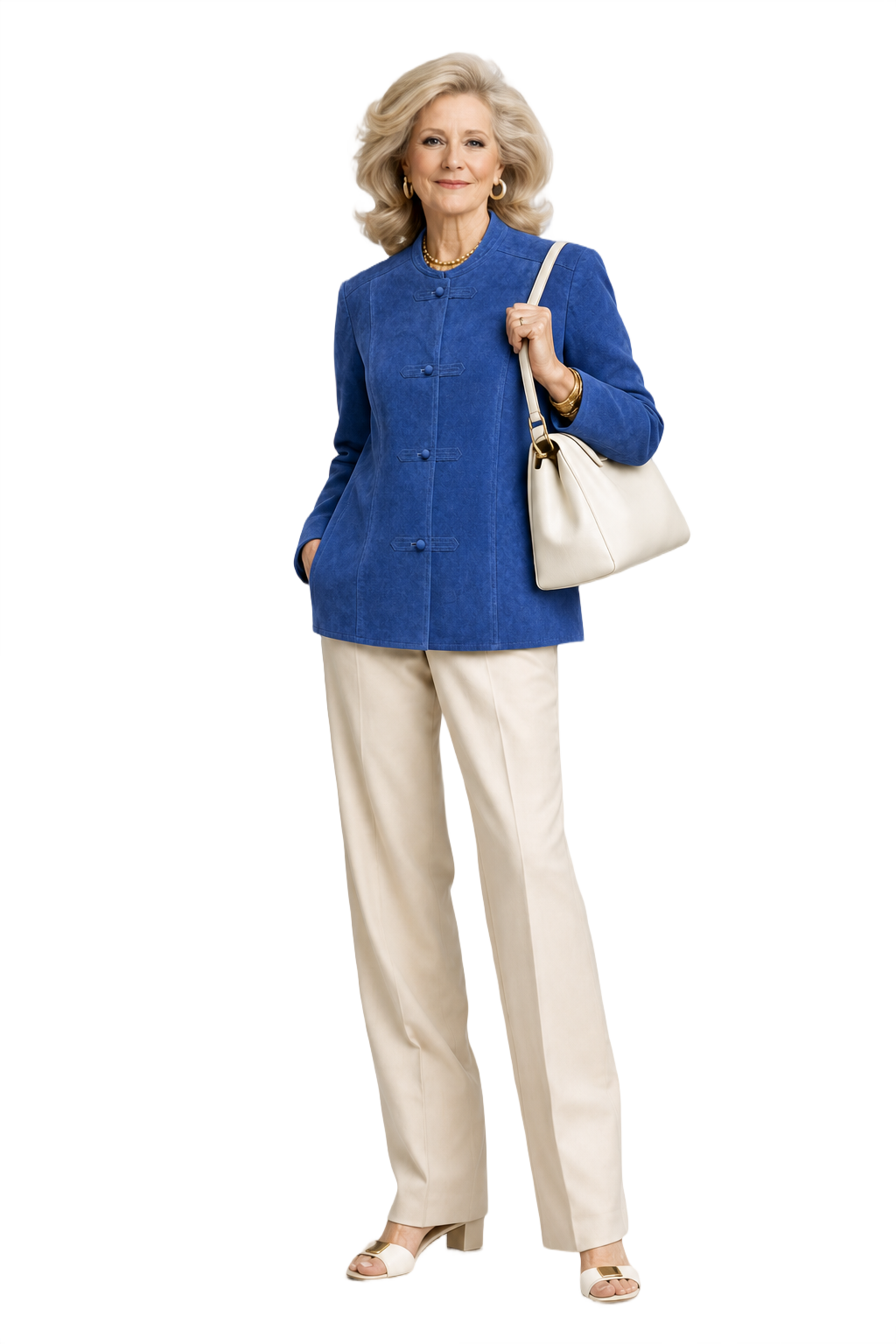 1970s Blue Suede Women's Jacket - Model