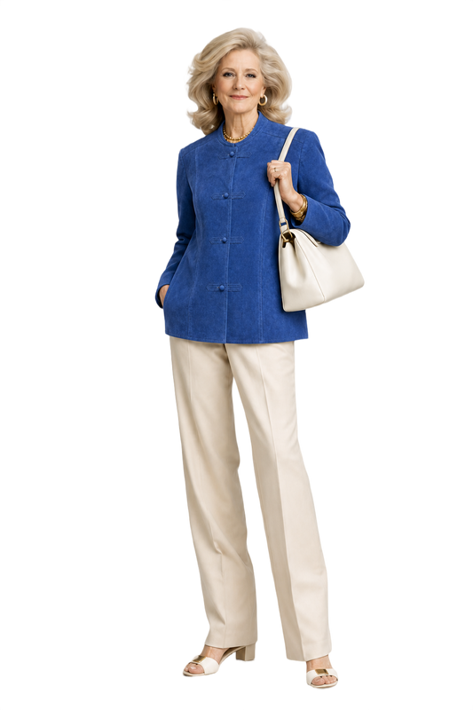 1970s Blue Suede Women's Jacket - Model