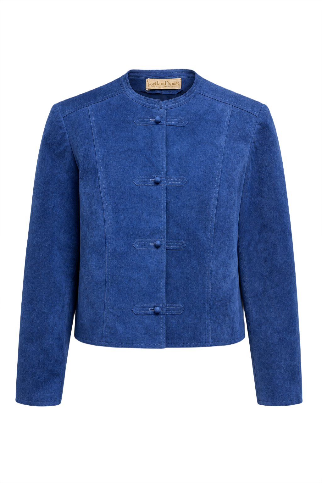 1970s Blue Suede Women's Jacket - Front View