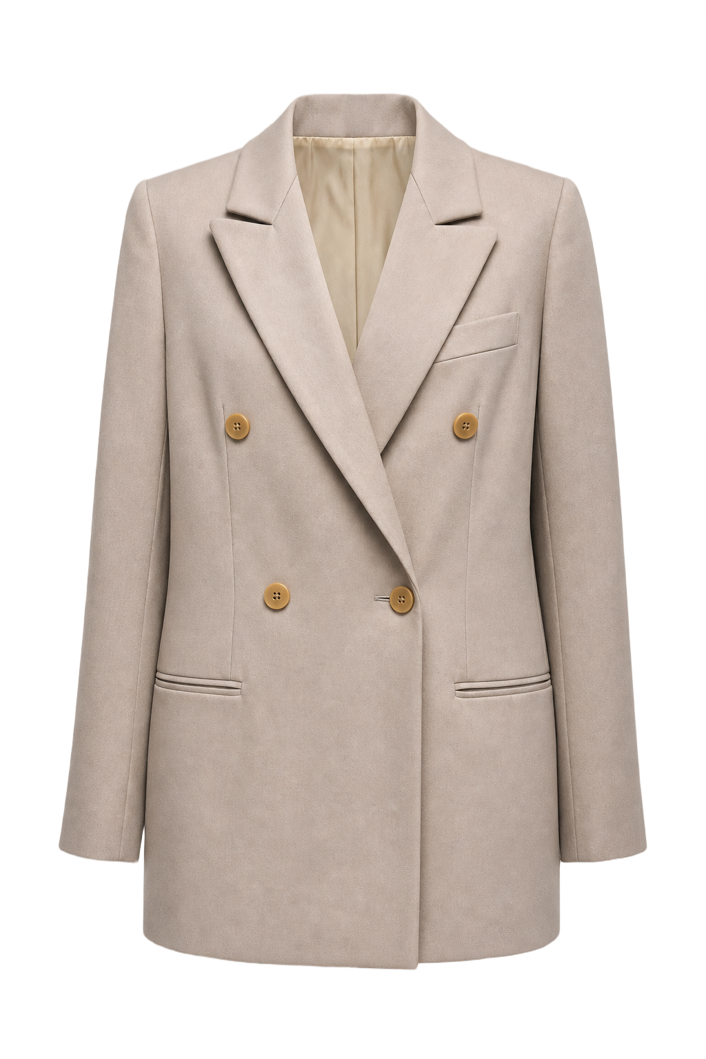 1980s Cream Wool Blend Blazer - Front View