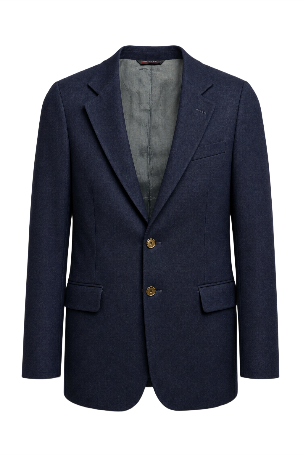 1970s Navy Blue Wool Blazer - Front View