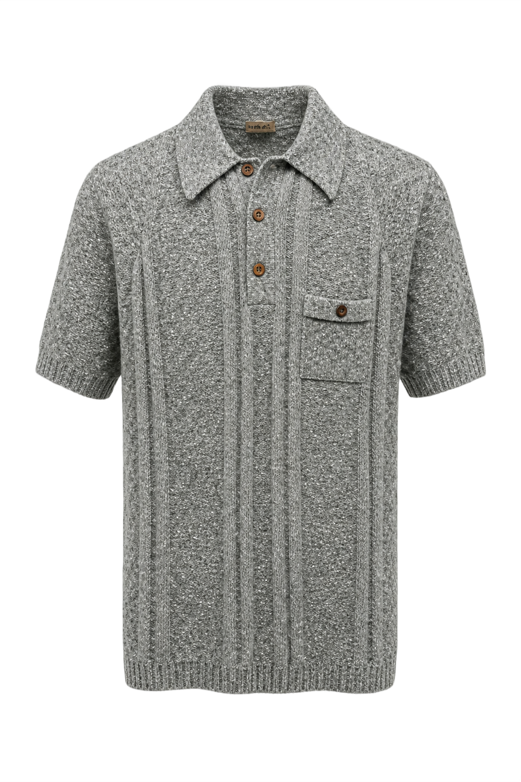 1960s Gray Wool Blend Polo - Front View