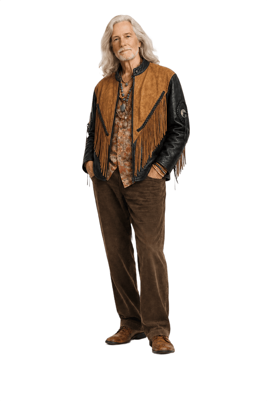 1970s Black Leather Jacket - Model