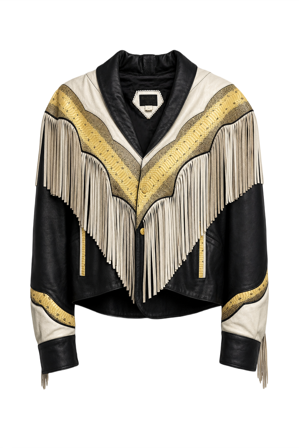 1990s White Leather Jacket - Front View