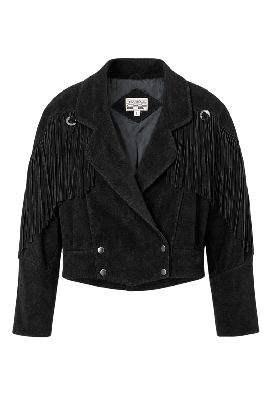 1970s Black Suede Jacket - Front View