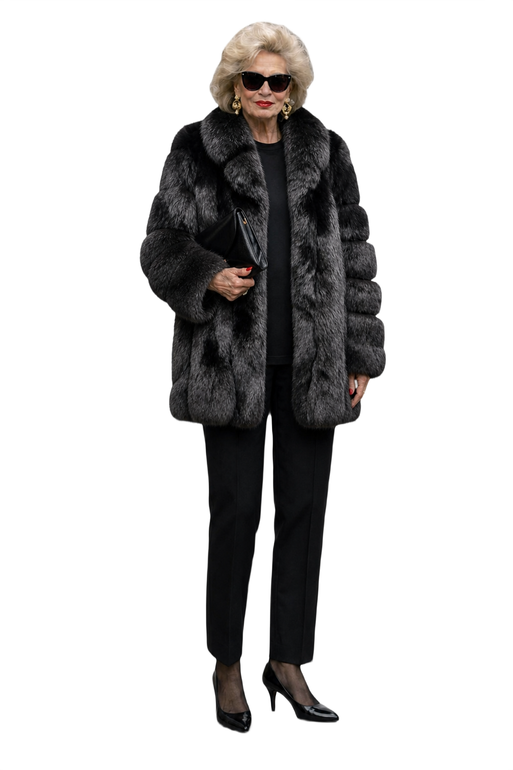 1980s Black Fur Coat - Model