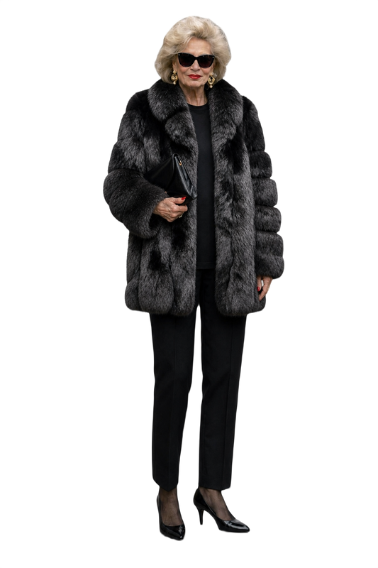 1980s Black Fur Coat - Model