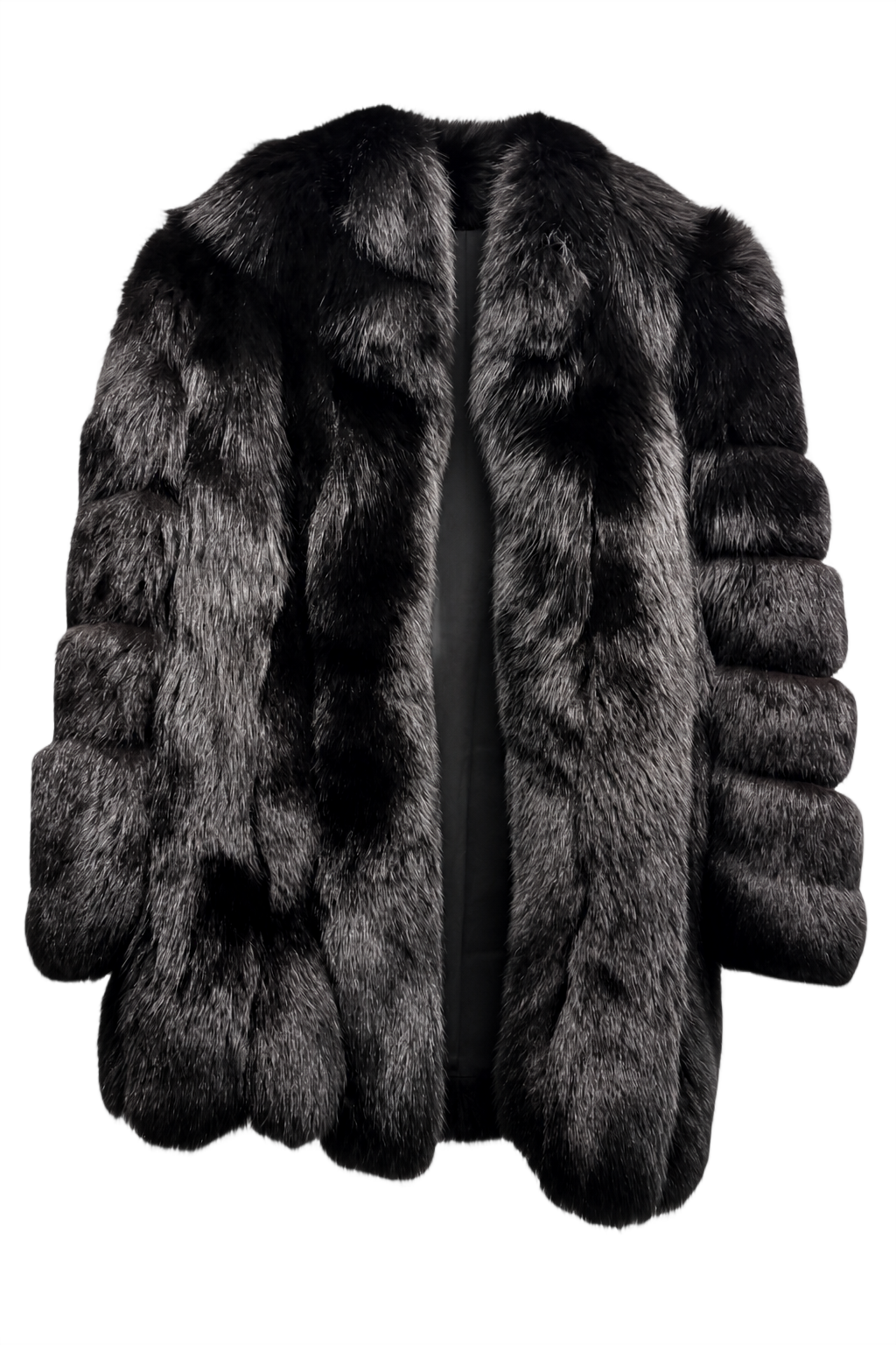 1980s Black Fur Coat - Front View