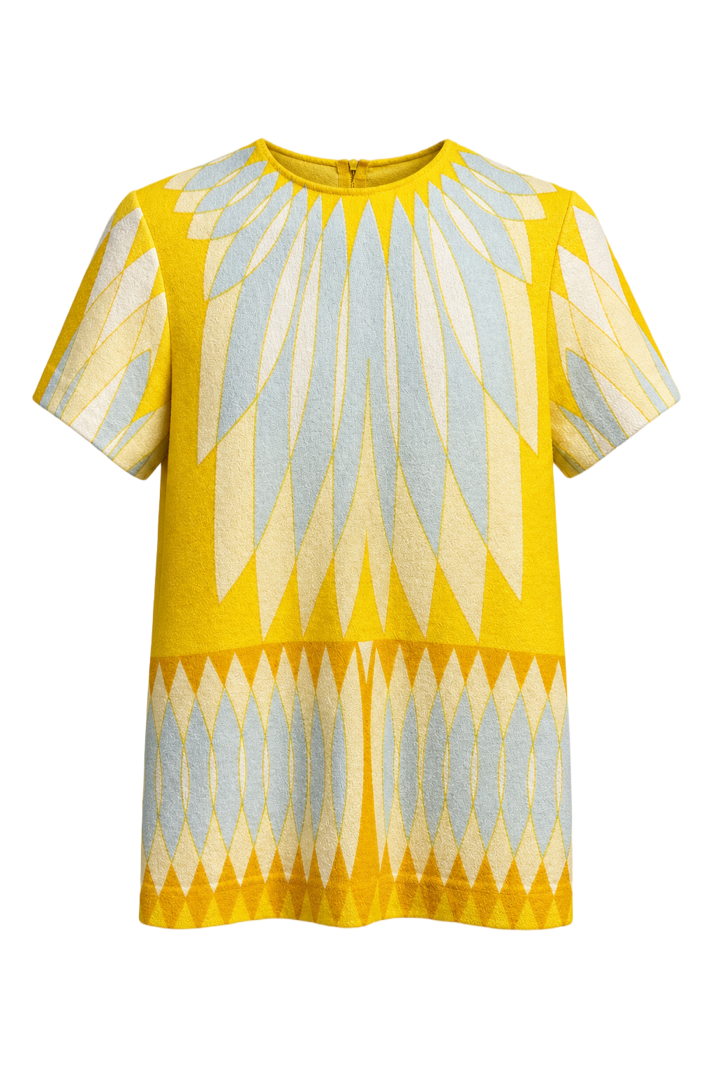 1960s Yellow Cotton Blend Tunic - Front View