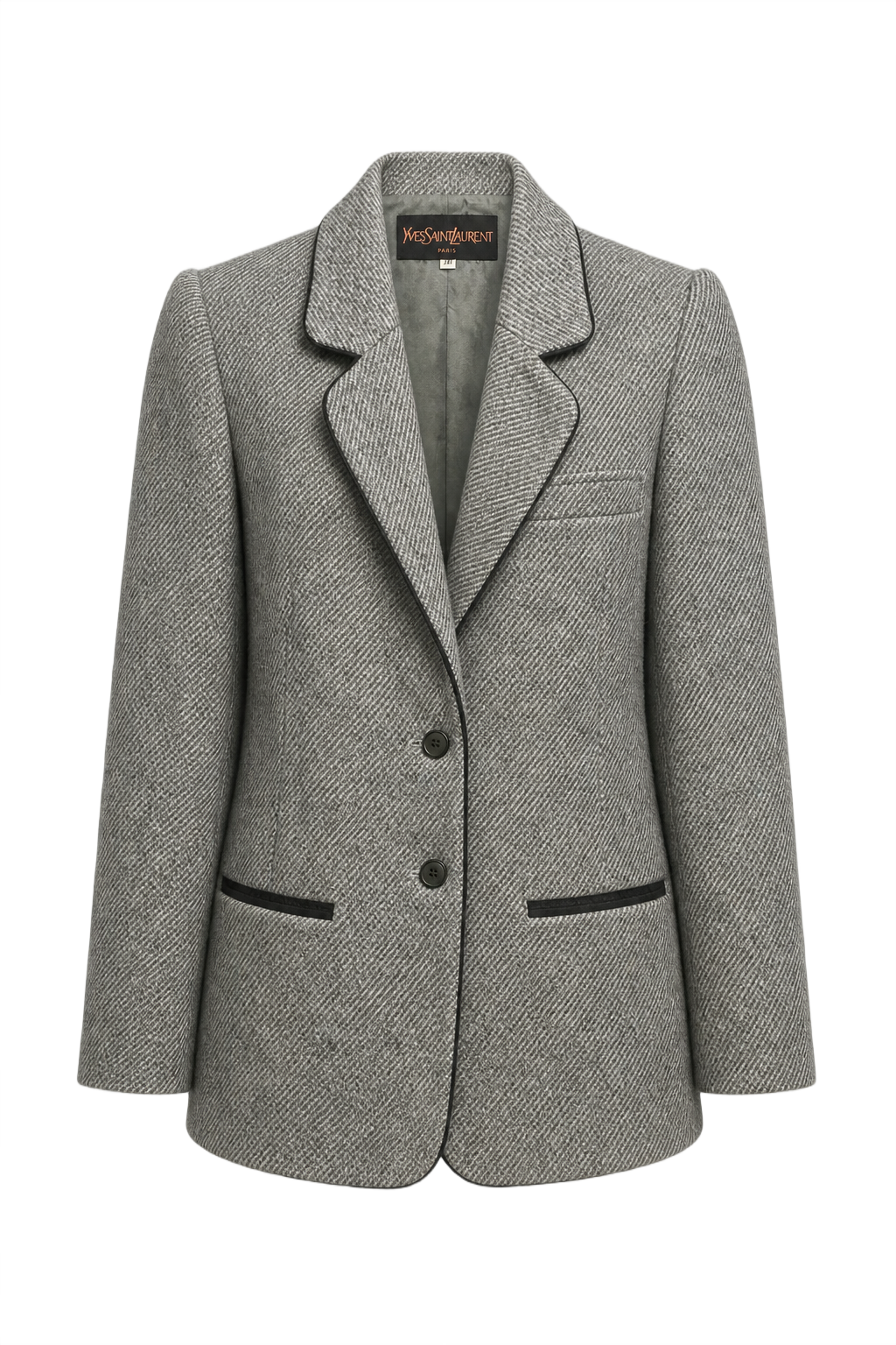1970s Grey Wool Blazer - Front View