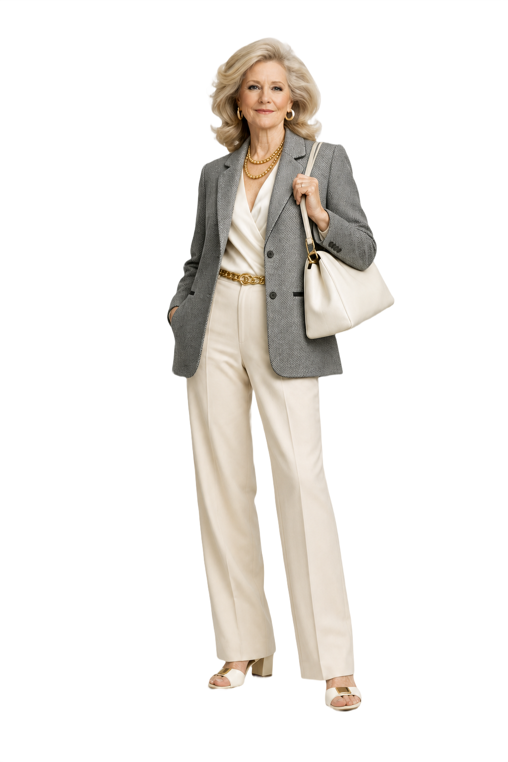 1970s Grey Wool Blazer - Model