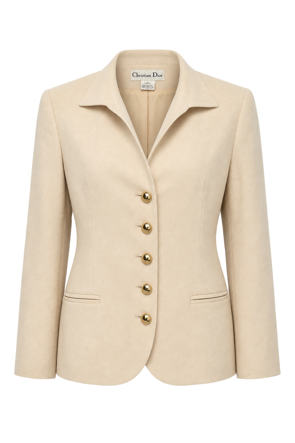 1980s Cream Wool Blazer - Front View