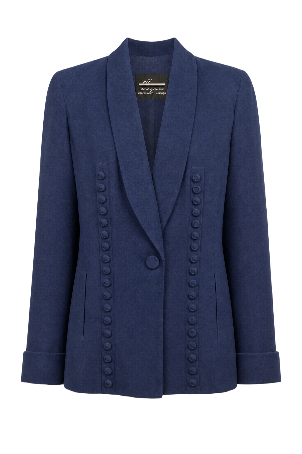 1940s Deep Blue Wool Blazer - Front View