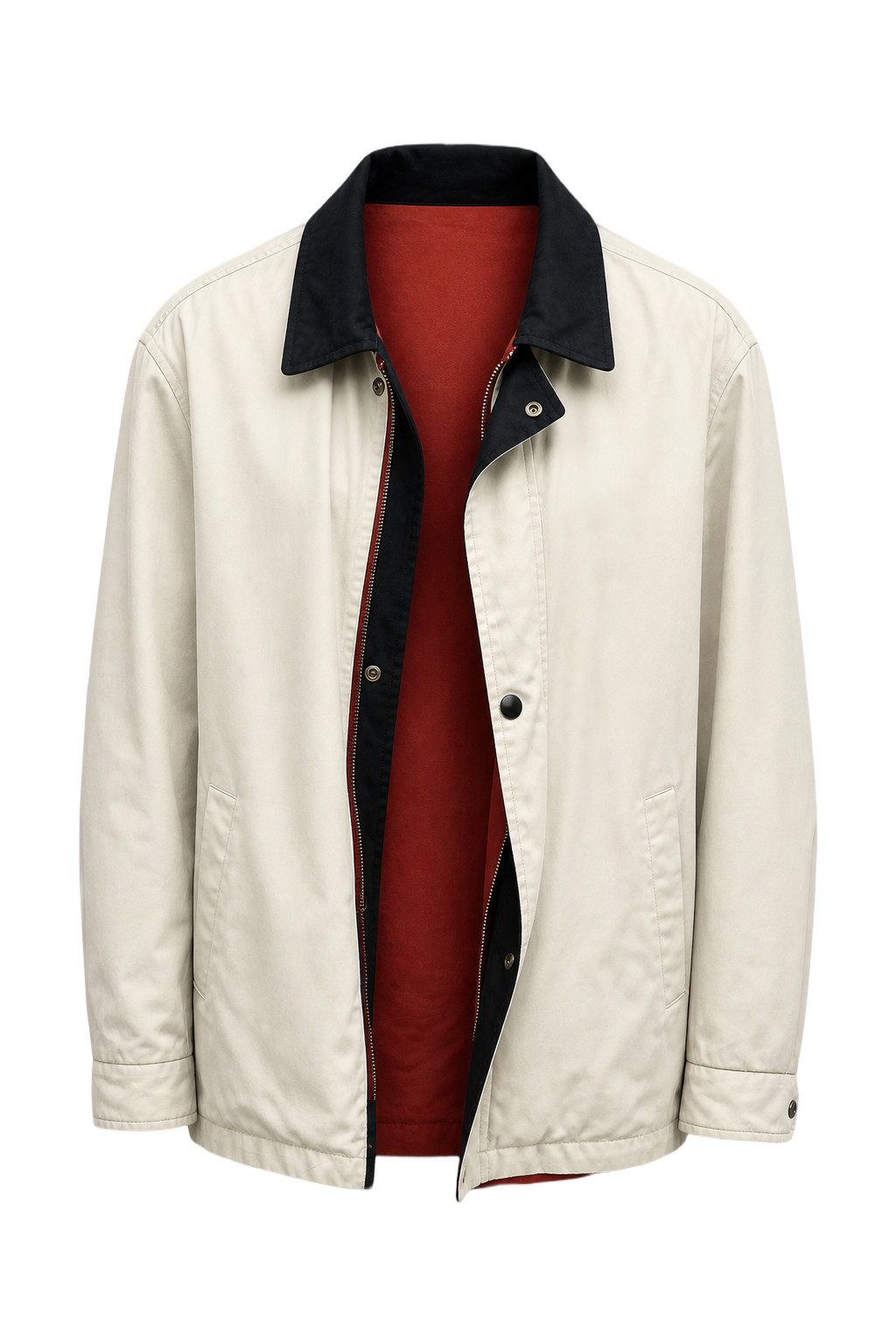 1990s Off-White Cotton Jacket - Front View