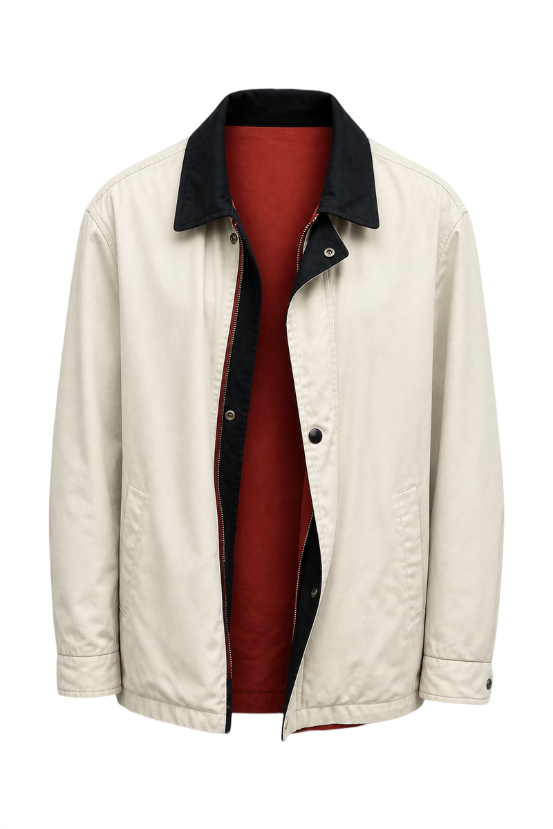 1990s Off-White Cotton Jacket - Front View
