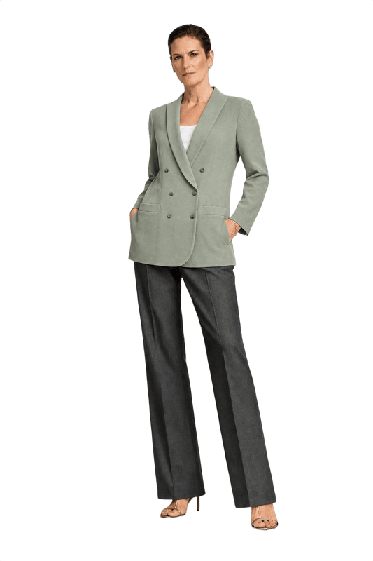 1990s Sage Green Suede Blazer - Model