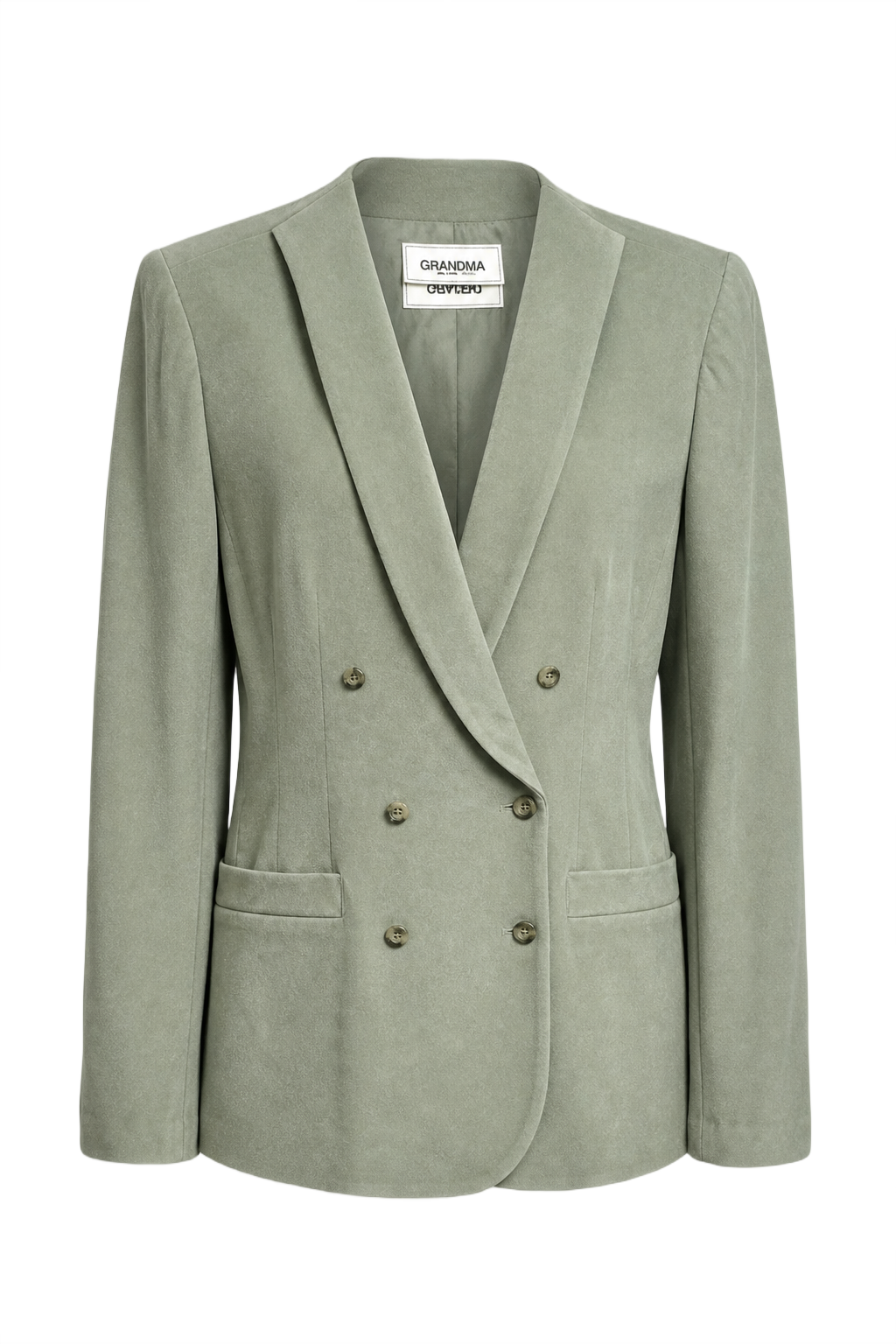1990s Sage Green Suede Blazer - Front View