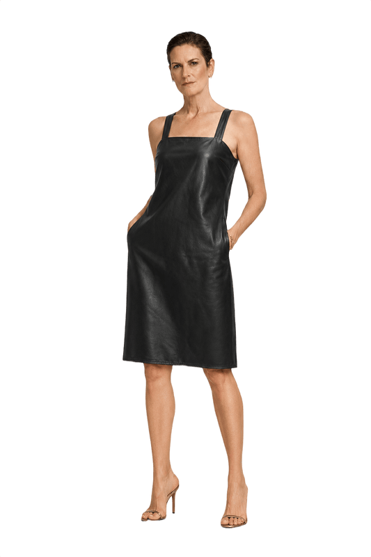 1990s Black Satin Slip Dress - Model