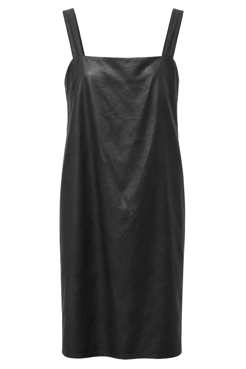 1990s Black Satin Slip Dress - Front View
