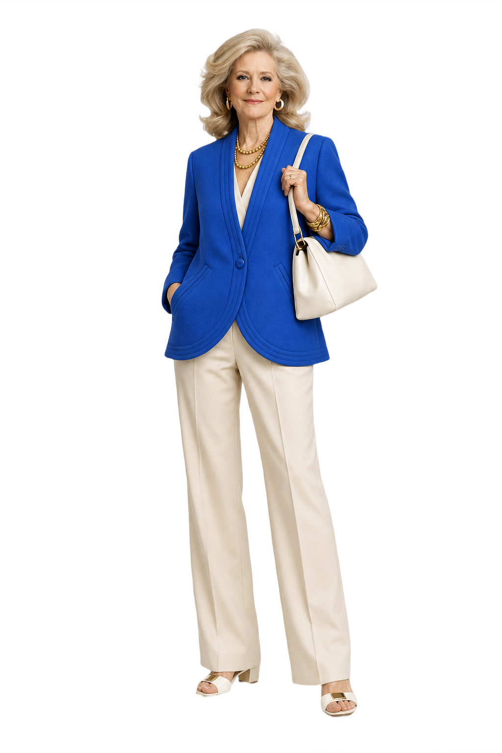 1970s Royal Blue Wool Blazer - Model