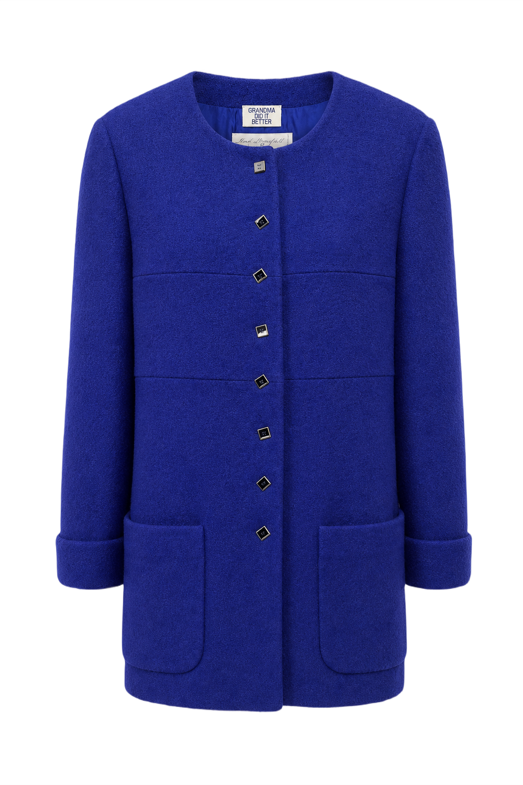 1970s Deep Blue Wool Blazer - Front View