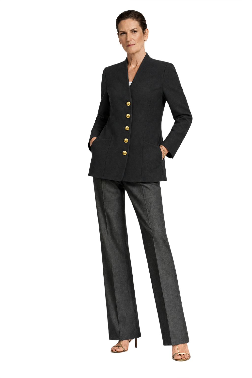 1970s Black Wool Blazer - Model