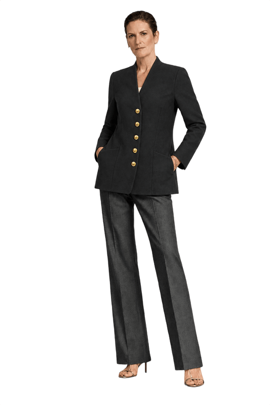 1970s Black Wool Blazer - Model