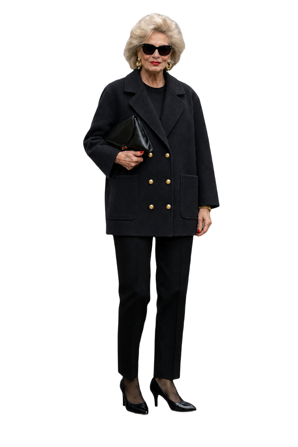 1970s Navy Blue Wool Blazer - Model