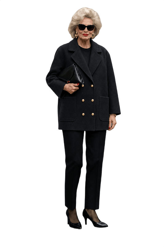 1970s Navy Blue Wool Blazer - Model