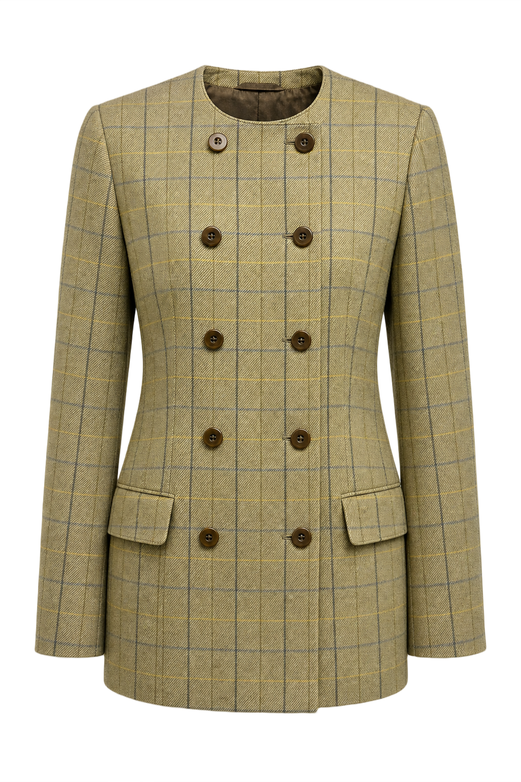 1980s Beige Wool Blazer - Front View