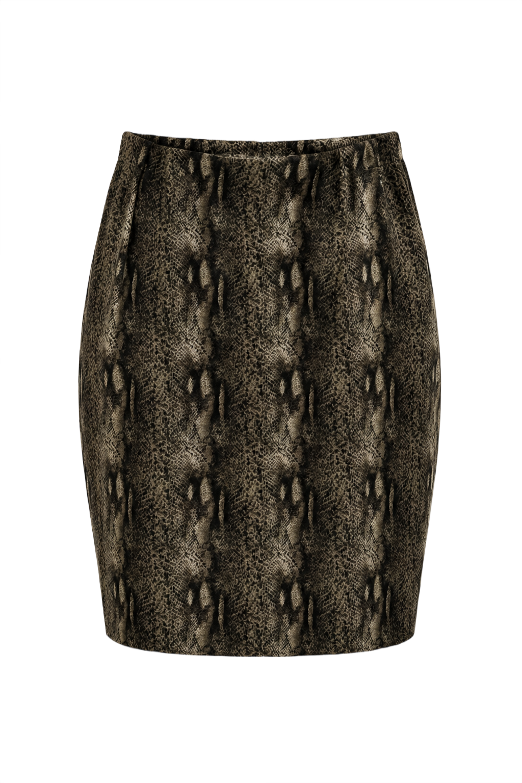 1990s Taupe Polyester Skirt - Front View