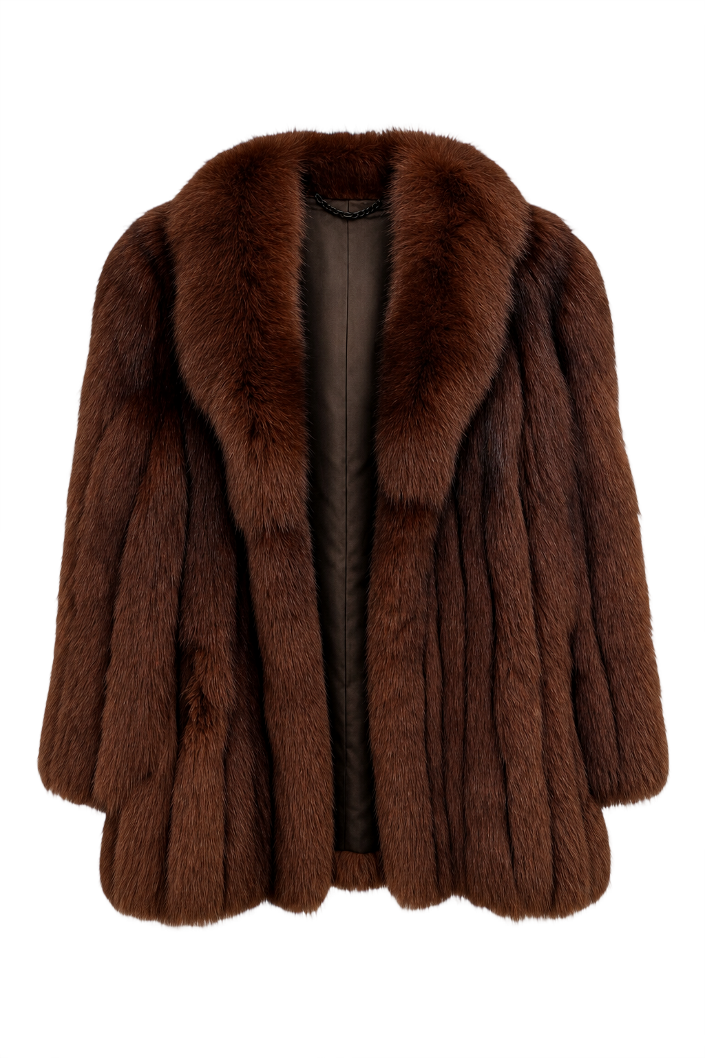 1990s Brown Fur Coat - Front View