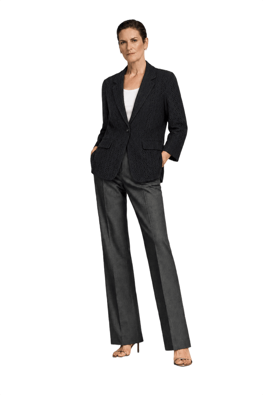 1990s Black Cotton Blazer - Model