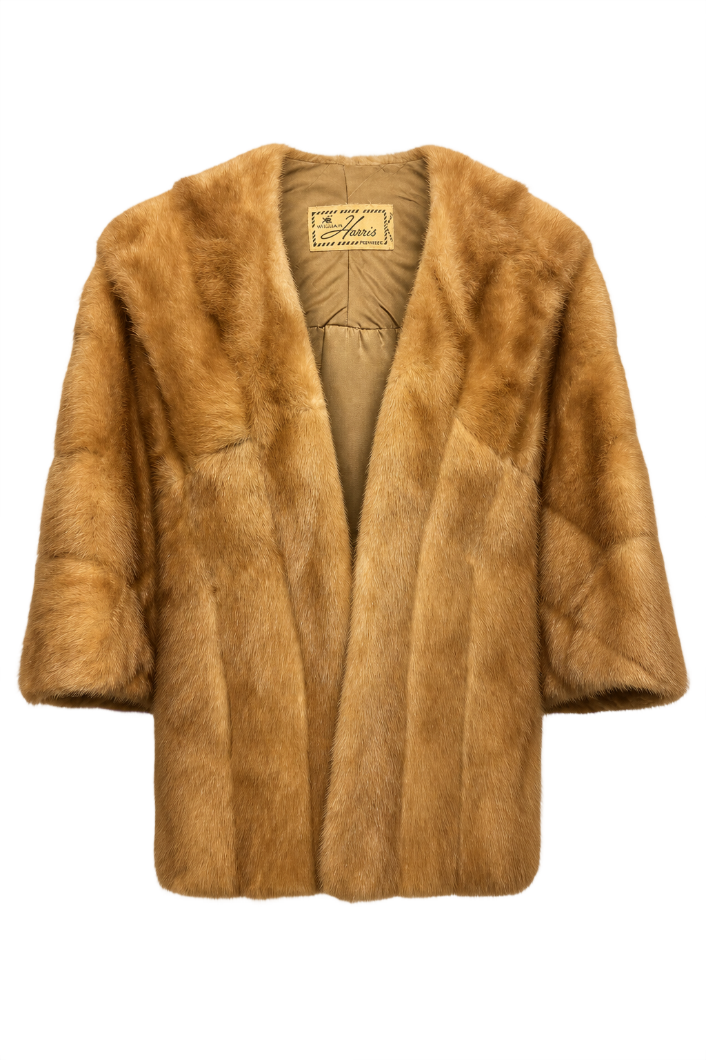 1950s Light Brown Fur Coat - Front View