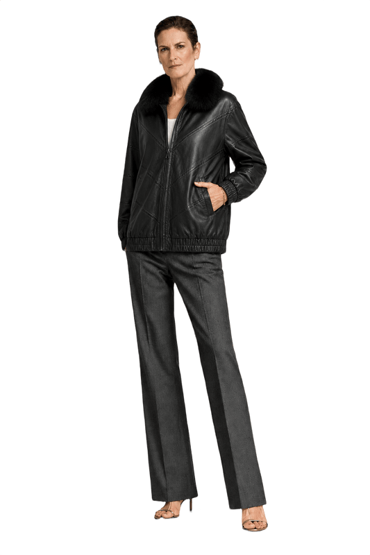 1990s Black Leather Jacket - Model